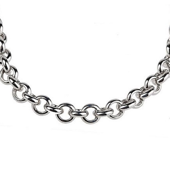 QVC Epiphany Platinum Clad High Polished Rolo Necklace. 0432 - Picture 2 of 4